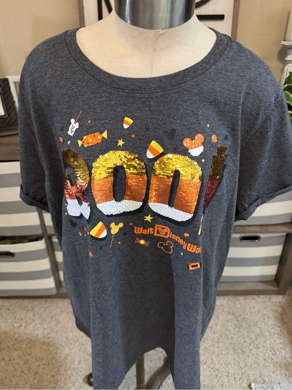 Disney Parks Halloween “BOO” Flip Sequin T-shirt